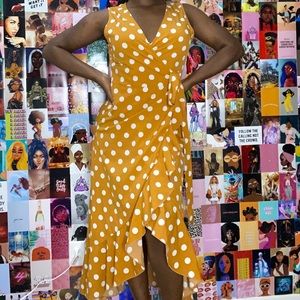 Mustard polka dat dress